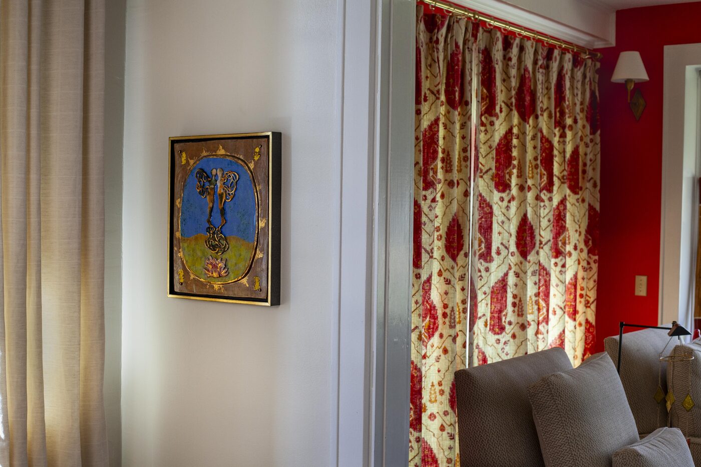 Sikander ceramic tile framed and hung