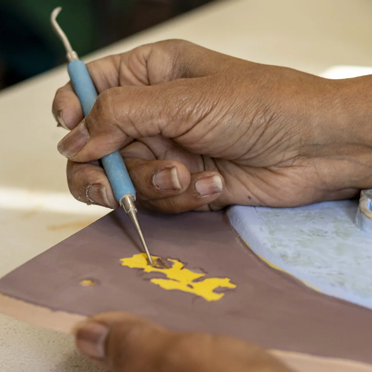 Ceramic tile production at Wave Pool studio