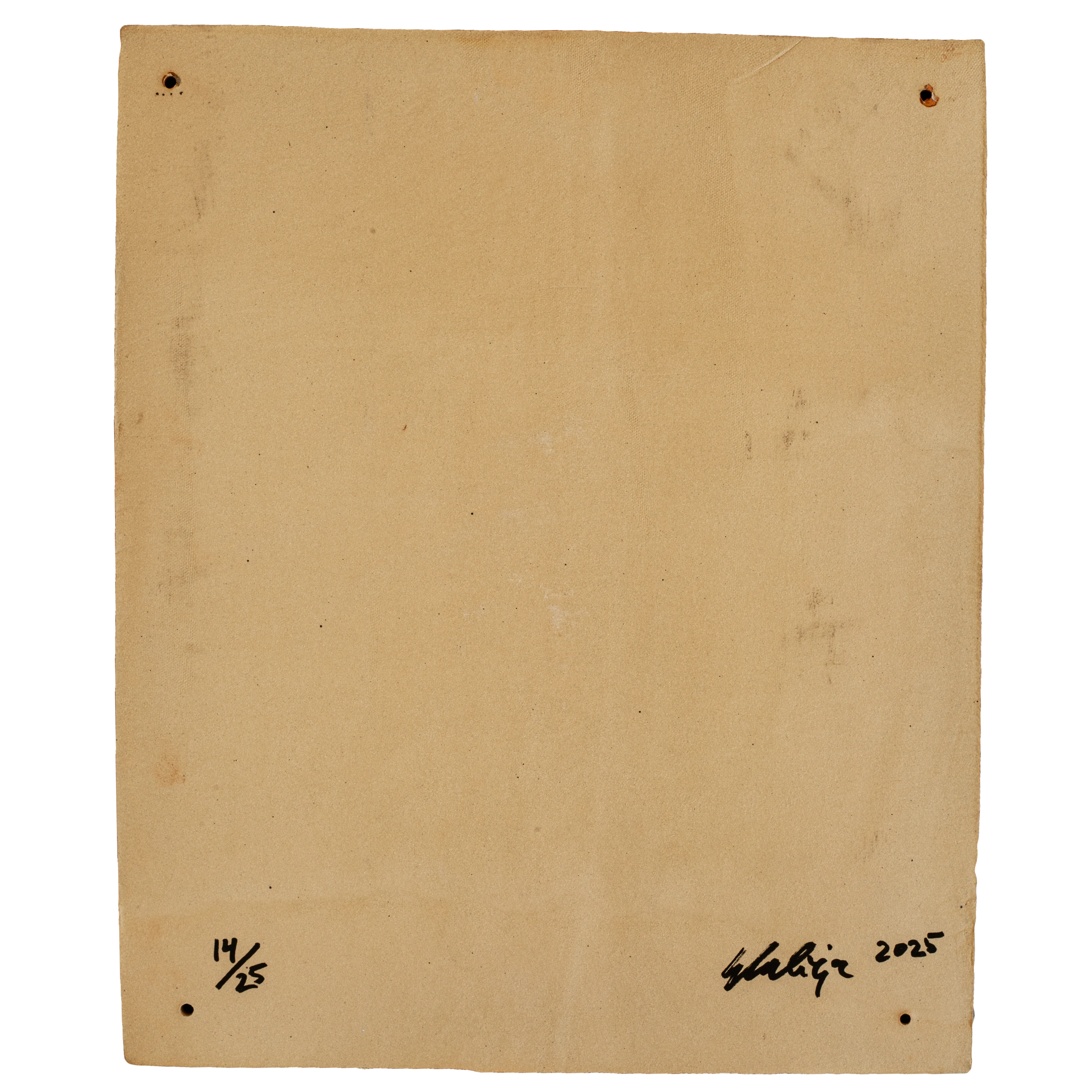 Tile #14 — back, numbered 14/25